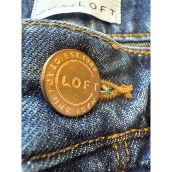 Made And Loved LOFT Women’s Slim Pockets Jeans Raw Hem 0/25 Medium Washed - Picture 4 of 10